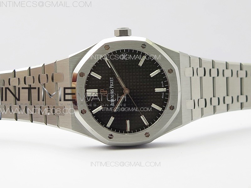 Royal Oak 41mm 15500 SS ZF 11 Best Edition Black Textured Dial on SS Bracelet A4302 Super Clone V3