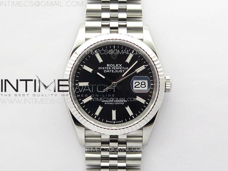 DateJust 36 SS 126234 VSF 11 Best Edition 904L Steel Black Dial on Jubilee Bracelet VS3235