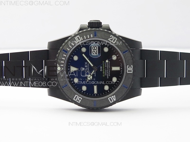 Submariner DIW DLC Sandblasted VSF 11 Best Edition BlackBlue Dial on DLC Bracelet VS3135