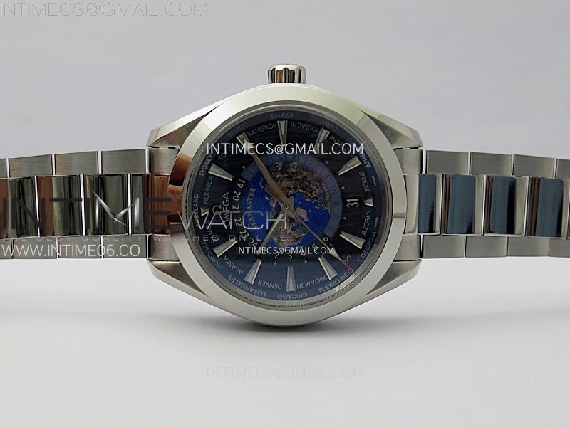 AQUA TERRA 150M 43MM 24 N1F 11 BEST EDITION BLUE DIAL ON SS BRACELET A8938 (FREE RUBBER STRAP)