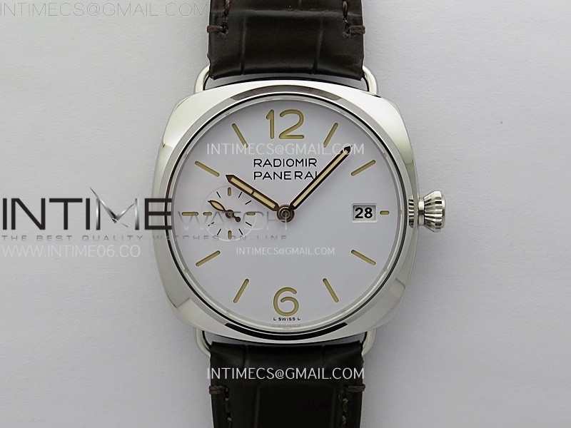 RADIOMIR PAM 1292 Z 40MM SS VSF 11 BEST EDITION WHITE DIAL ON BLACK LEATHER STRAP ASIAN P900