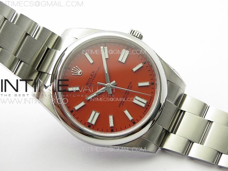 Oyster Perpetual 41mm 124300 SS APSF 11 Best Edition Red Dial on SS Bracelet A2824