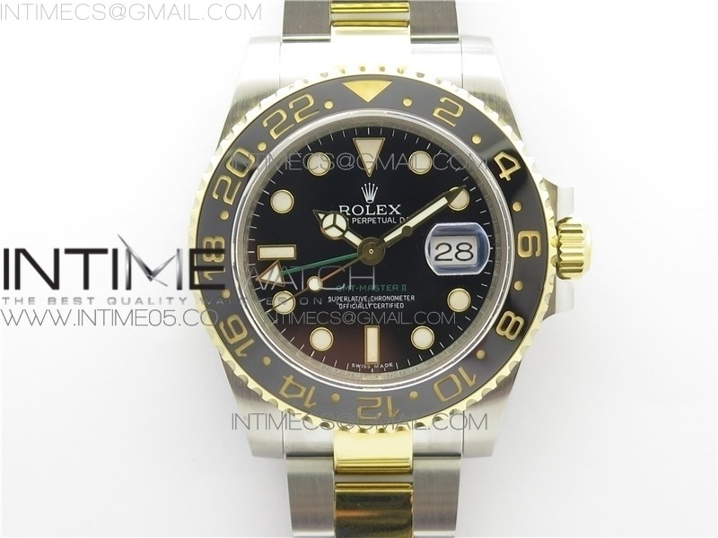 GMT-Master II 116713 LN YG Wrapped 904L Steel GMF 11 Best Edition A3186 (Correct Hand Stack)