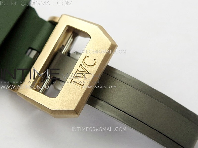 BIG PILOT IW329702 BRONZE M+F 11 BEST EDITION GREEN DIAL ON GREEN RUBBER STRAP SEIKO 8N-24