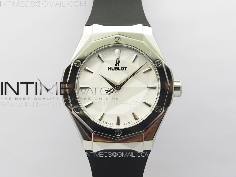 CLASSIC FUSION ORLINSKI SS B50F 11 BEST EDITION WHITE FACETED DIAL ON BLACK RUBBER STRAP A2892