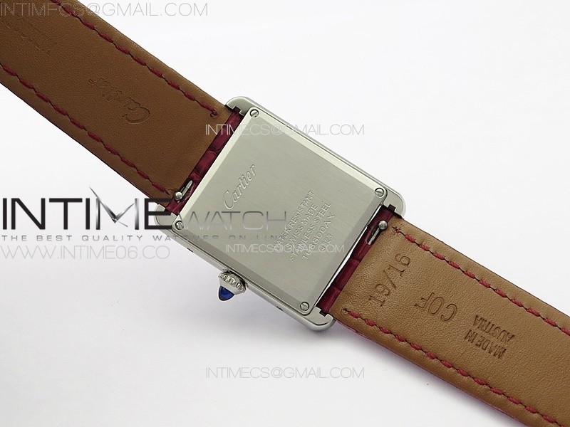 TANK LOUIS LADIES 25MM SS 8848F 11 BEST EDITION RED DIAL ON RED CROCO LEATHER STRAP RONDA QUARTZ