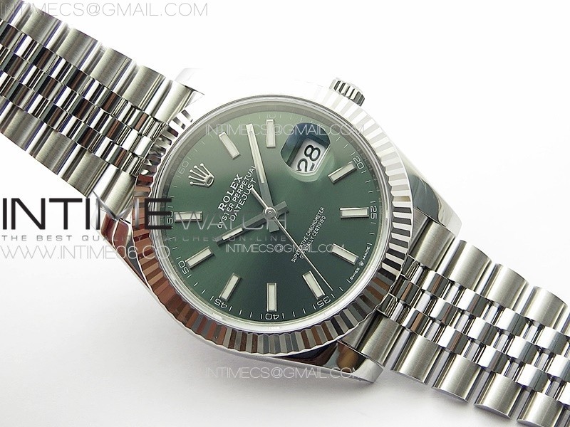 DateJust 41 126334 904L SS VSF 11 Best Edition Green Dial on Jubilee Bracelet VS3235