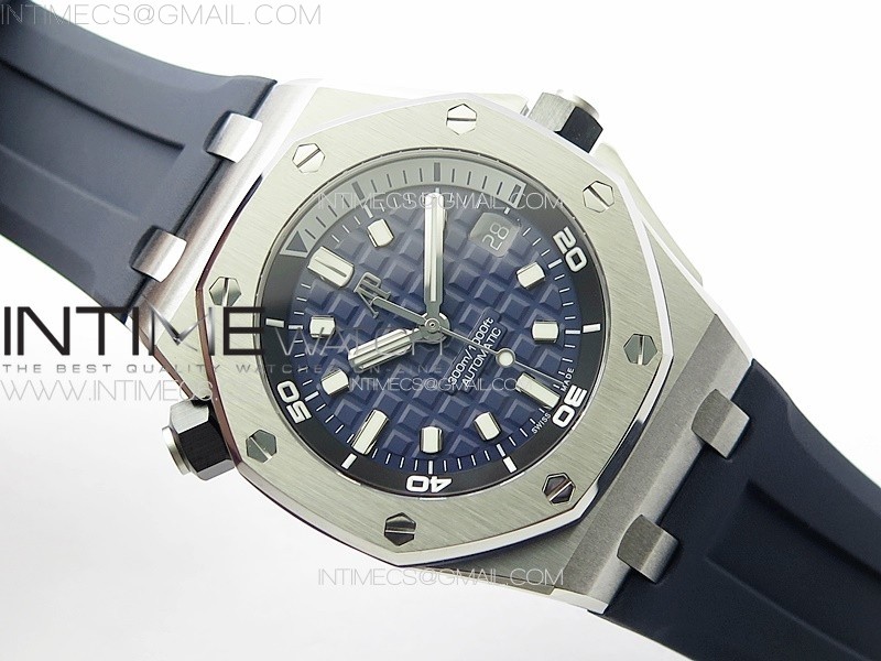 Royal Oak Offshore Diver 15720 ZF 11 Best Edition Blue Dial on Blue Rubber Strap A4308