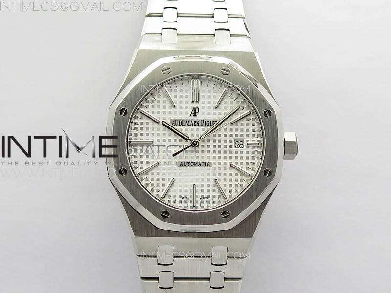 Royal Oak 41mm 15410 Frosted SS APSF 11 Best Edition White Textured Dial on SS Bracelet SA3120 Super Clone