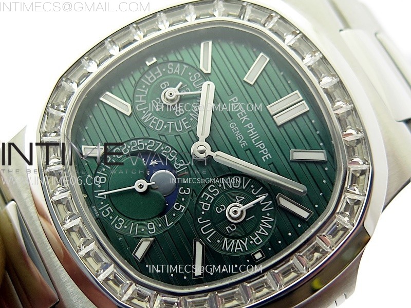 NAUTILUS 5740 T DIAMONDS BEZEL SS TWF BEST EDITION GREEN DIAL ON SS BRACELET A240