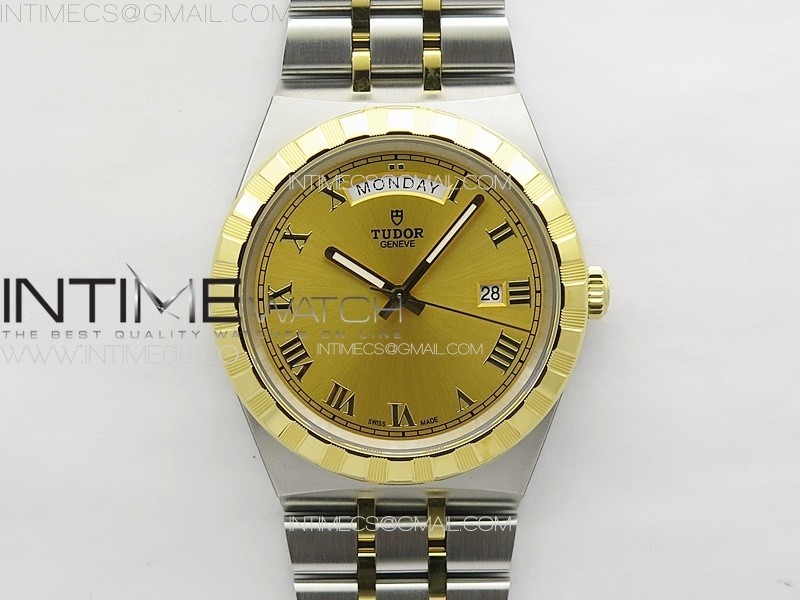 PRINCE BAY 41MM SSYG V7F 11 BEST EDITION GOLD DIAL ROMAN MARKERS ON SS BRACELET A2824