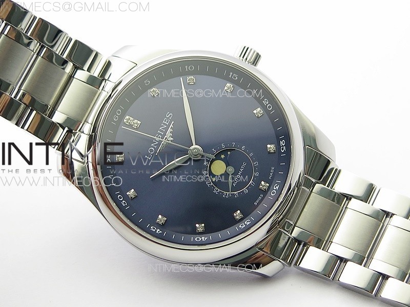 MASTER MOONPHASE SS APSF 11 BEST EDITION BLUE DIAMONDS DIAL ON SS BRACELET AL899