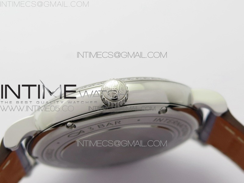 PORTOFINO 37MM SS DIAMOND BEZEL V7F 11 BEST EDITION GRAY DIAL ON GRAY LEATHER STRAP A2892