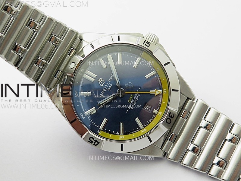 CHRONOMAT 40MM GMT SS TWSF 11 BEST EDITION BLUEYELLOW DIAL ON SS BRACELET A2836