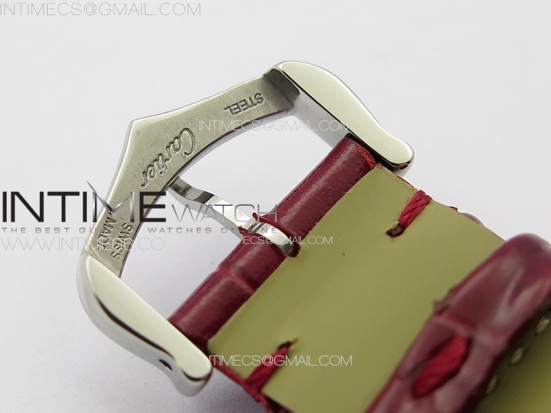 TANK LOUIS LADIES 25MM SS 8848F 11 BEST EDITION RED DIAL ON RED LEATHER STRAP RONDA QUARTZ