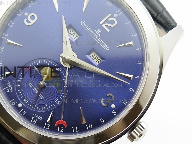 MASTER CALENDAR MOONPHASE SS OMF 11 BEST EDITION BLUE DIAL ON BLUE LEATHER STRAP A8661