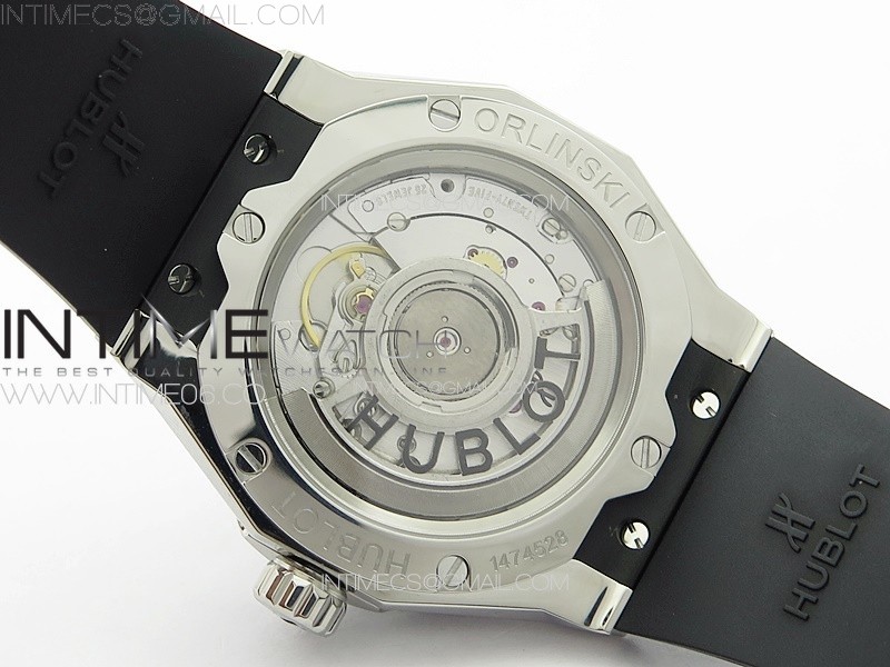 Classic Fusion Orlinski SS APSF 1:1 Best Edtion Black Faceted Dial Diamonds Bezel on Black Rubber Strap A2892