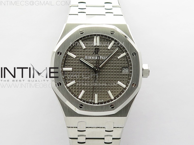 Royal Oak 41mm 15500 SS ZF 11 Best Edition Gray Textured Dial on SS Bracelet A4302 Super Clone V3