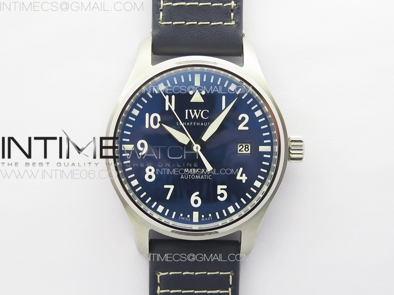 MARK XX IW328203 SS M+F 11 BEST EDITION BLUE DIAL ON BLUE LEATHER STRAP MIYOTA 9015 (FREE RUBBER STRAP)