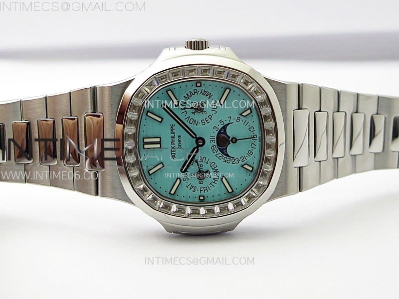 NAUTILUS 5740 T DIAMONDS BEZEL SS TWF BEST EDITION TIFFANY BLUE DIAL ON SS BRACELET A240