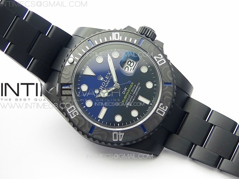 Submariner DIW DLC Sandblasted VSF 11 Best Edition BlackBlue Dial on DLC Bracelet VS3135