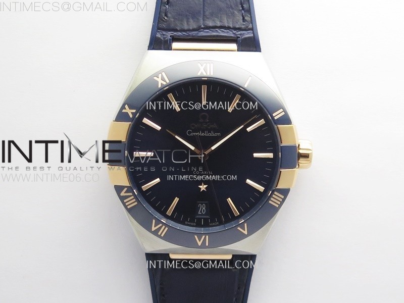 Constellation 41mm RGBlue Ceramic Bezel VSF 11 Best Edition Blue Dial on Blue Gummy Strap A8900