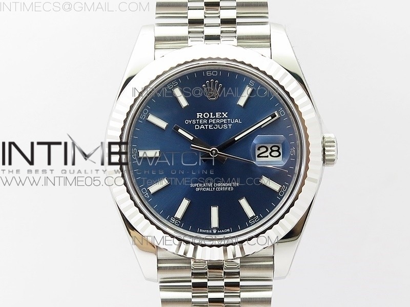 DateJust 41 126334 V3 ARF 11 Best Edition 904L Steel Blue Dial on Jubilee Bracelet A2824