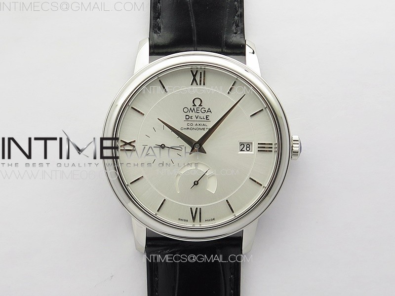 De Ville Prestige Real PR SS ZF 1:1 Best Edition Silver Dial on Black Leather Strap MIYOTA 9015