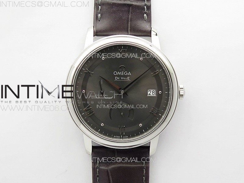 De Ville Prestige Real PR SS ZF 1:1 Best Edition Gray Dial on Gray Leather Strap MIYOTA 9015