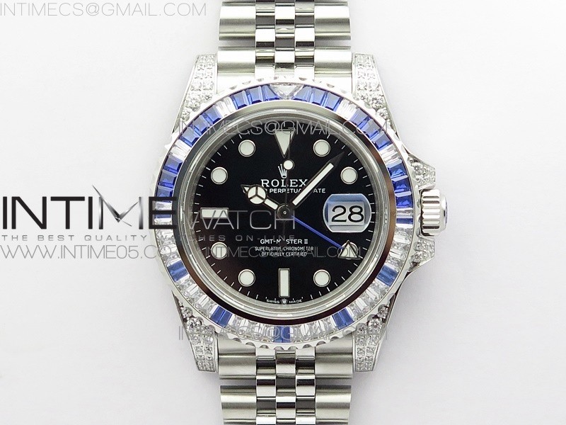 GMT-Master II WhiteBlue Diamonds Bezel 904L Steel GMF Best Edition SA3285 CHS V3