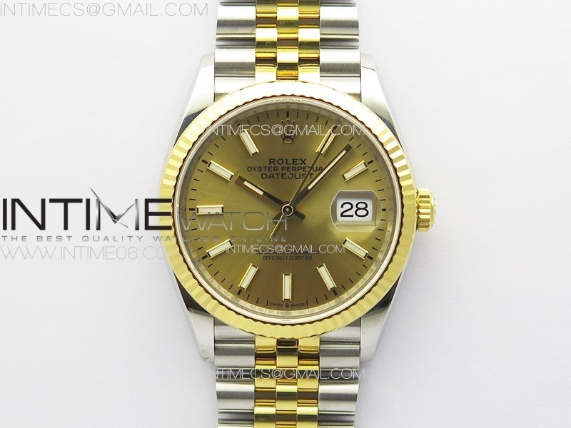 DateJust 36 904L SSYG 126233 VSF 11 Best Edition Gold Stick Dial on Jubilee Bracelet VS3235