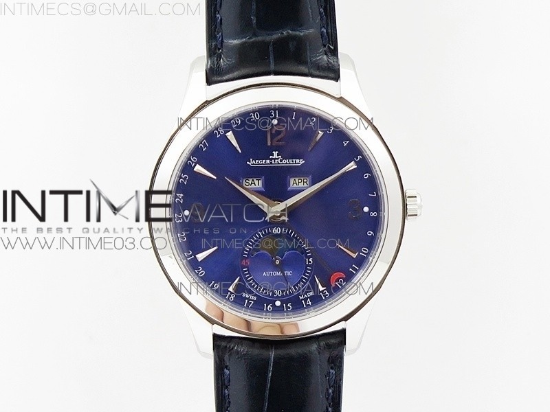 MASTER CALENDAR MOONPHASE SS OMF 11 BEST EDITION BLUE DIAL ON BLUE LEATHER STRAP A8661