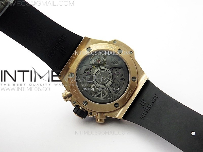 HUBLOT BIG BANG UNICO 42MM RG BBF 11 BEST EDITION BLACK SKELETON DIAL ON BLACK RUBBER STRAP A1280