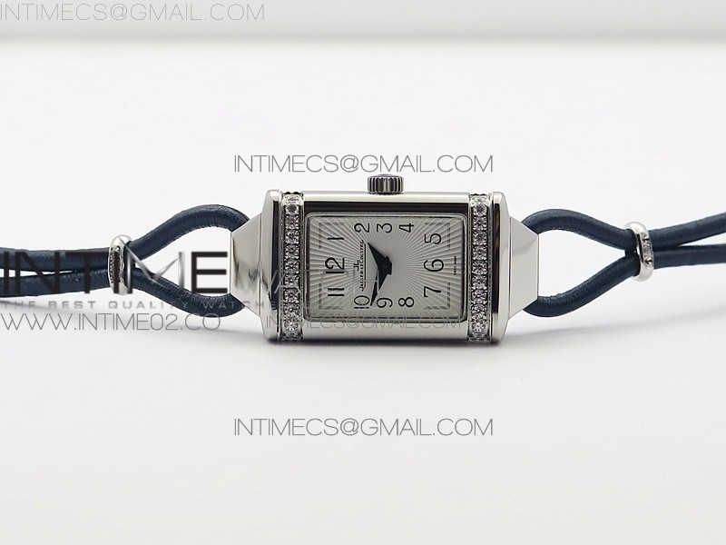 REVERSO ULTRA THIN DUOFACE SS SWF WHITE DIAL ON LINE BLUE LEATHER STRAP RONDA QUARTZ