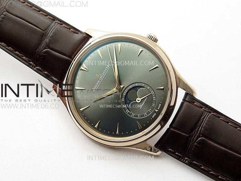 MASTER ULTRA THIN MOON 136255J RG ZF 11 BEST EDITION GRAY DIAL ON BROWN LEATHER STRAP V3 SA925 SUPER CLONE