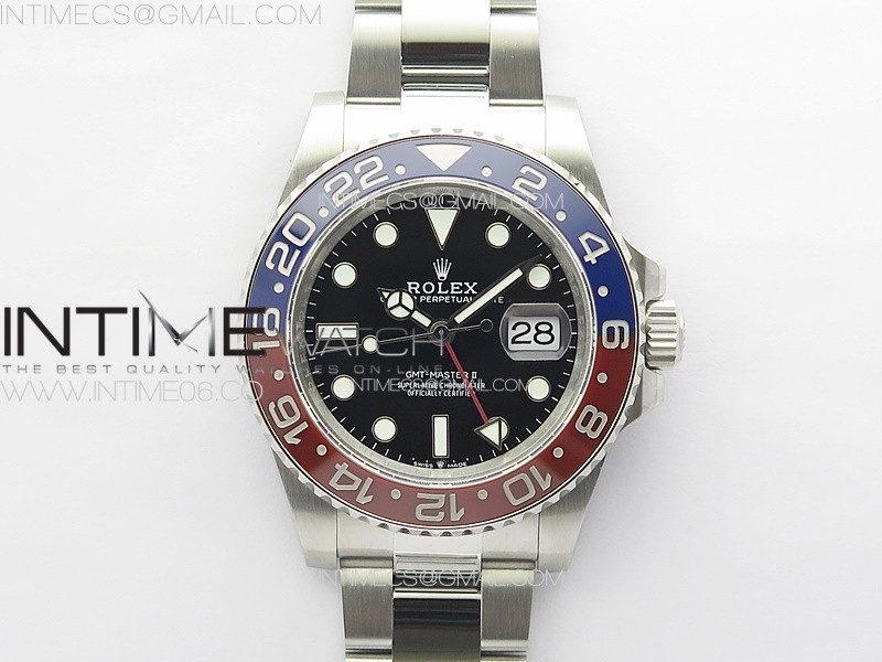 GMT-Master II 126710 RedBlue Ceramic Bezel 904L SS GMF 11 Best Edition Black Dial on 904L Oyster Bracelet VR3285 V5