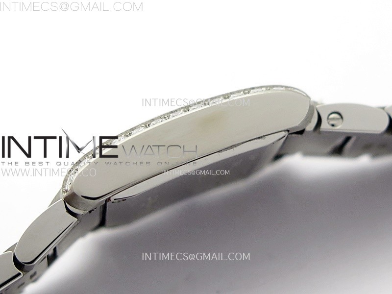 TANK FRANCAISE LADIES 21.2MM DIAMONDS BEZEL SS 8848F 11 BEST EDITION SILVER DIAL ON SS BRACELET RONDA QUARTZ