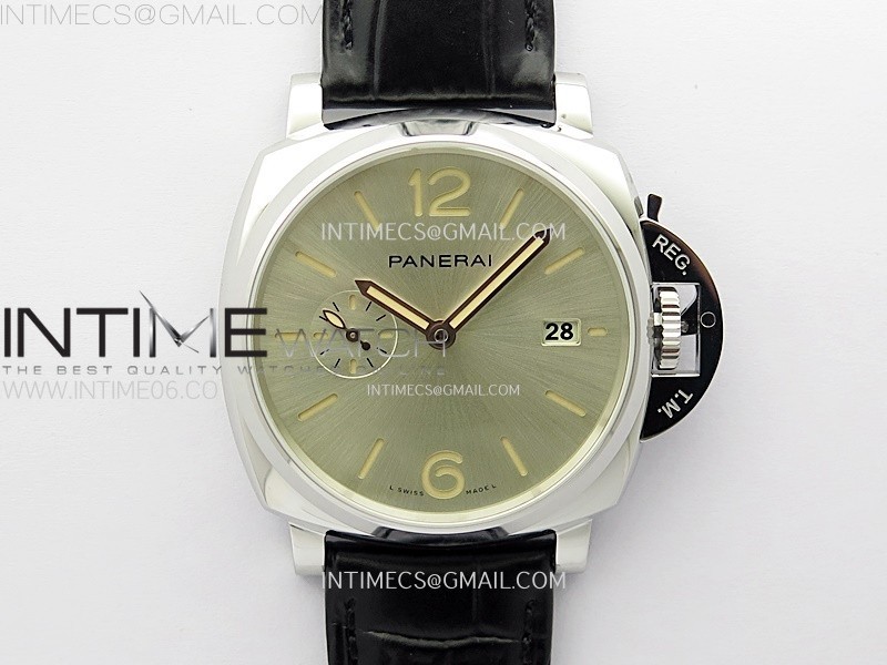 PANERAI BASE2 PAM 1249 X SS VSF 11 BEST EDITION WHITE SUN DIAL ON BLACK LEATHER STRAP ASIAN P900