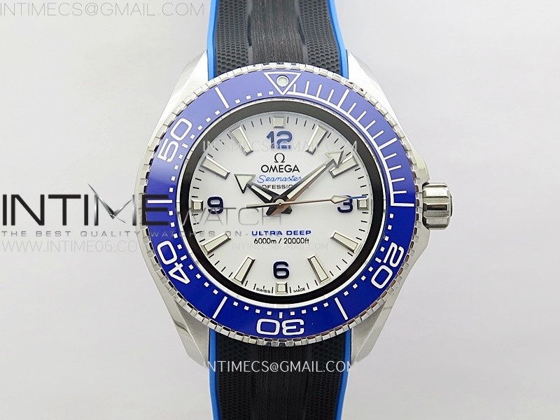 Seamaster 6000M Ultra Deep SS TF 11 Best Edition Blue Dial Blue Ceramic Bezel on Black Rubber Strap A2824ㄹ