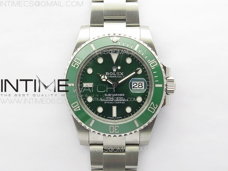 Submariner 116610 LV Green Ceramic 904L Steel VSF 11 Best Edition VS3135