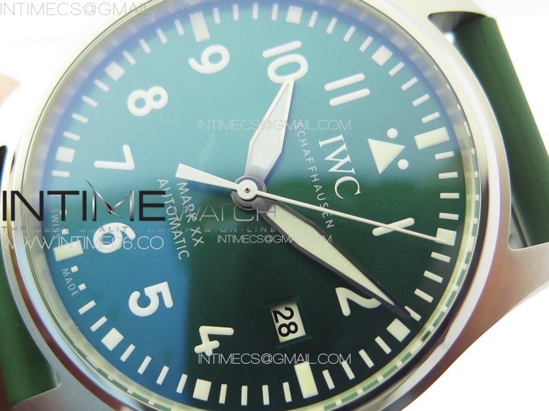 MARK XX IW328205 SS M+F 11 BEST EDITION GREEN DIAL ON GREEN RUBBER STRAP MIYOTA 9015 (FREE LEATHER STRAPS)