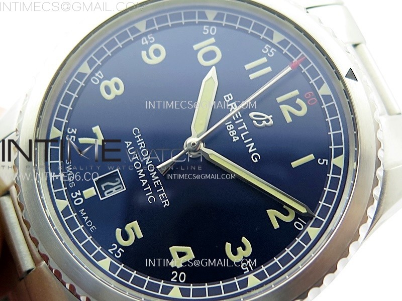 NAVITIMER8 A17314 SS TF 11 BEST EDITION BLUE DIAL ON SS BRACELET A2824