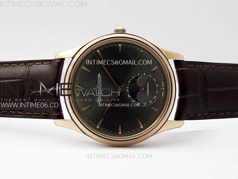 MASTER ULTRA THIN MOON 136255J RG ZF 11 BEST EDITION GRAY DIAL ON BROWN LEATHER STRAP V3 SA925 SUPER CLONE