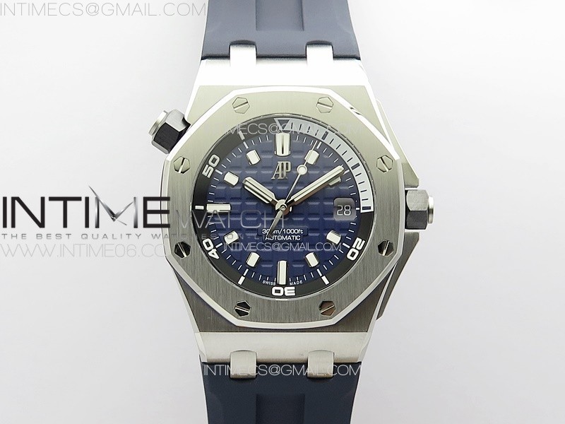 Royal Oak Offshore Diver 15720 ZF 11 Best Edition Blue Dial on Blue Rubber Strap A4308