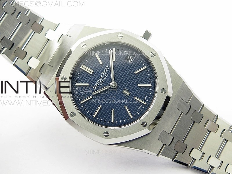 Royal Oak 39mm 16202 50th SS ZF 11 Best Edition Blue Textured Dial on SS Bracelet A7121