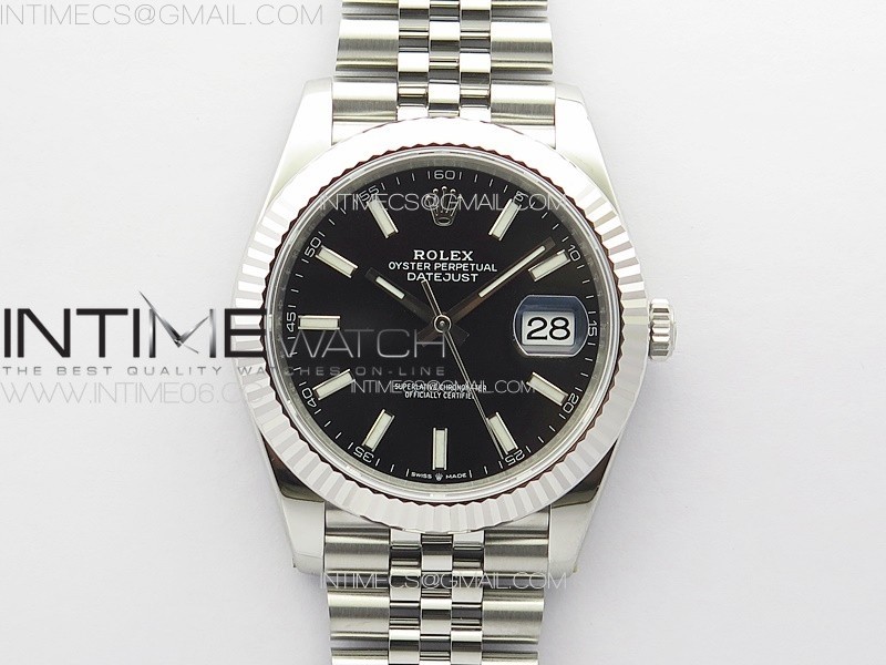 DateJust 41 126334 904L SS VSF 11 Best Edition Black Dial on Jubilee Bracelet VS3235