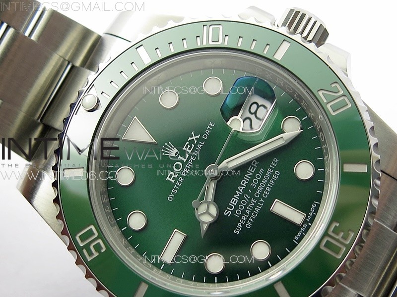 Submariner 116610 LV Green Ceramic 904L Steel VSF 11 Best Edition VS3135