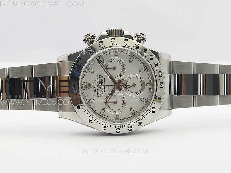 Daytona 116520 Clean 11 Best Edition V2 904L SS Case and Bracelet White Dial SA4130