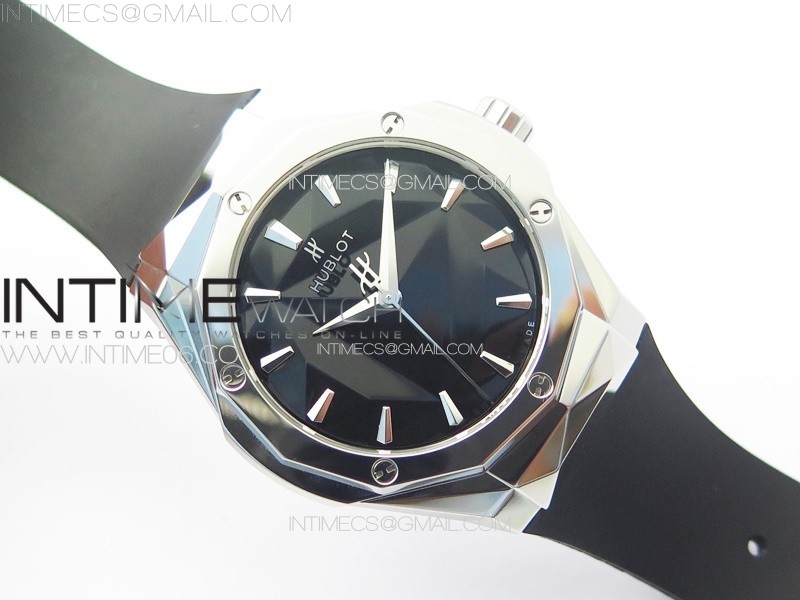 CLASSIC FUSION ORLINSKI SS B50F 11 BEST EDITION BLACK FACETED DIAL ON BLACK RUBBER STRAP A2892