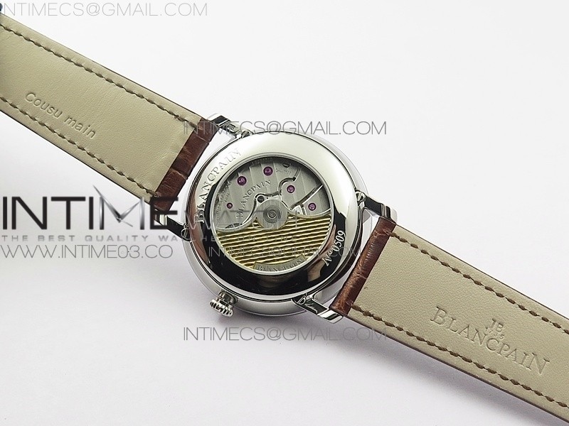 Villeret Quantième Complet 8 Jours SS Complicated Function OMF 11 Best Edition White Dial on Brown Leather Strap A6639